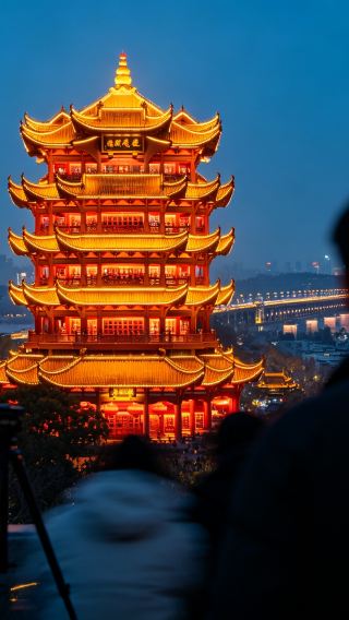 뜨거운 건면 증정|황학루+호부항(후부샹)+성 박물관+광곡 공중궤도 전세 차량 1일 투어/순수한 여행