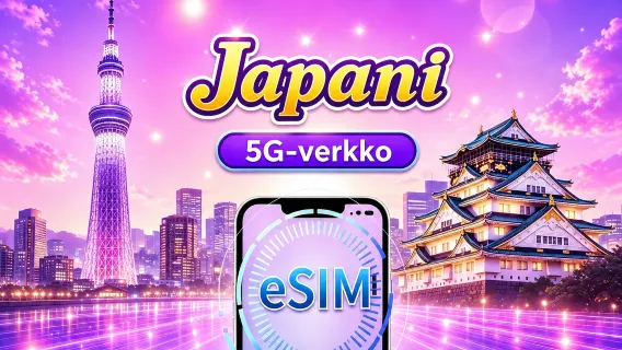 Japani 5G eSIM | Tukee TikTok & ChatGPT | Päivittäinen datapaketti / Kokonaisdatapaketti | Laskutus 24 tunnin mukaan | 1–30 päivää | QR-koodi