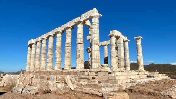 Athens pergi-balik: Tasik Vouliagmeni + Kuil Poseidon + Tanjung Sounion lawatan sehari sewaan peribadi bahasa Cina