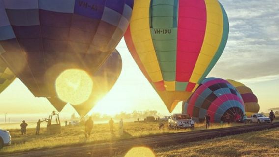 オーストラリア旅行 シドニーハンターバレー熱気球【ハンターバレー+熱気球+サンライズフライト+美味しい朝食+写真付き】