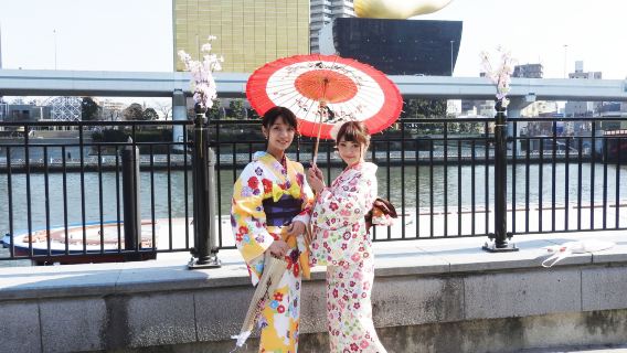 Tokyo Asakusa Kaagaya Kimono Rental (with Hair Styling)
