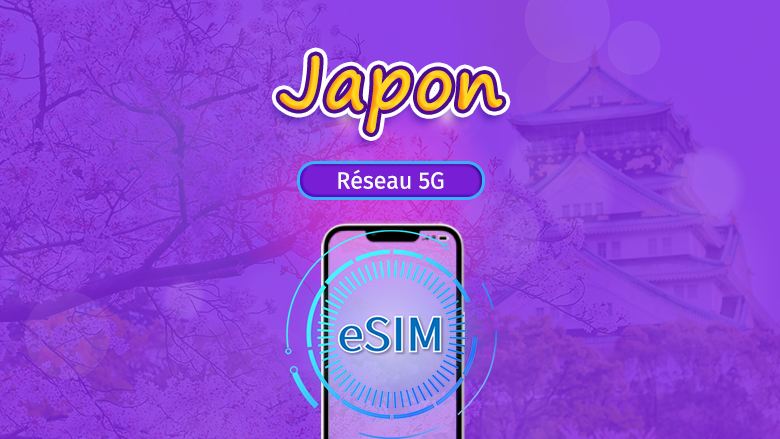 Japon | eSIM 5G | Forfait journalier/forfait total | Facturation 24h | 1 à 30 jours | Code QR