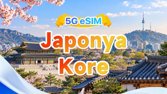 Japonya/Güney Kore ortak 5G eSIM|Çoklu ağ·ChatGPT & Google Maps desteği|500MB/gün- toplam 50GB|1-30 gün|24 saatlik faturalandırma|QR kodu