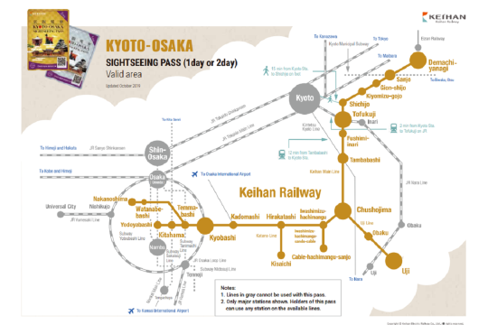 Japan·Kyoto·Osaka | Keihan Railway-Kyoto-Osaka Pass-1-Day/2-Day Pass-Kyoto-Osaka Sightseeing Pass