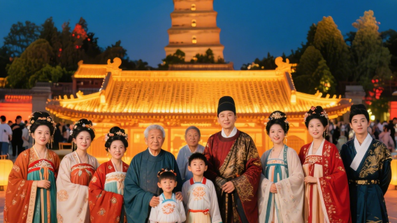 西安大唐不夜城旅拍【跟拍攝影親子照情侶閨蜜兒童跟拍家庭旅拍】