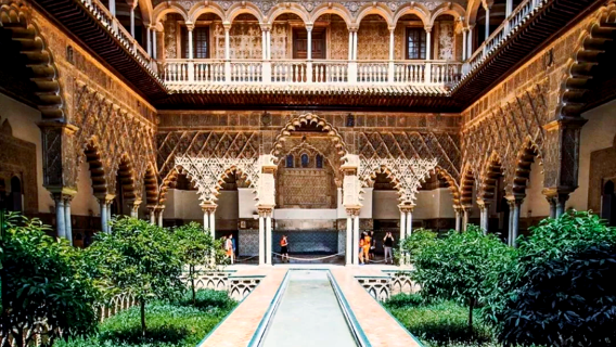 西班牙塞維利亞王宮＋瑪麗亞·路易莎公園＋西班牙廣場／中文專車