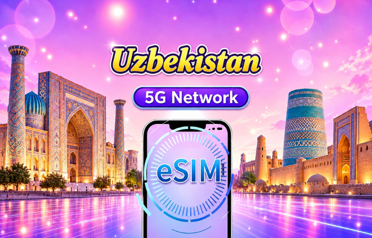 Uzbekistan 5G eSIM | Supports Google Maps / TikTok | Daily Plans / Total Plans | 1–30 Days | 24-Hour Billing | QR Code