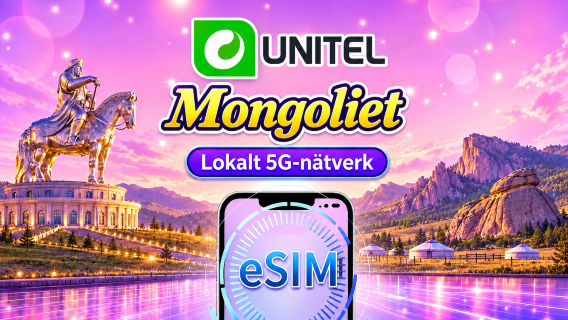 Mongoliet | UNITEL eSIM | Datapaket | Kalenderdagar | 3-30 dagar | QR-kod | Stöd för Tik Tok och chat GPT