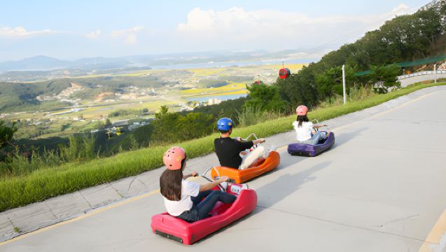 Experiência divertida ao ar livre em Incheon | Passeio de um dia com carrinho de montanha, bicicleta nos trilhos e balsa das gaivotas