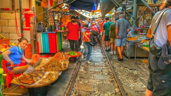 Bangkok: Treinmarkt & Drijvende Markt met Boottocht