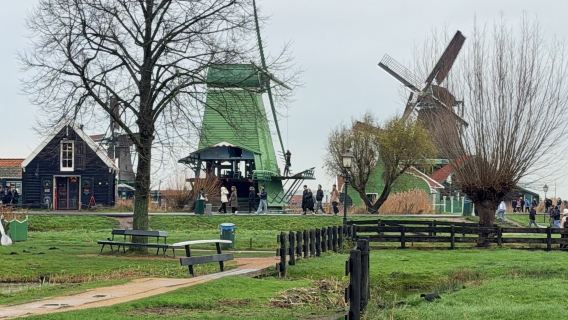 Excursión de un día en servicio de coche privado con conductor por Ámsterdam, Zaanse Schans, La Haya y Delft