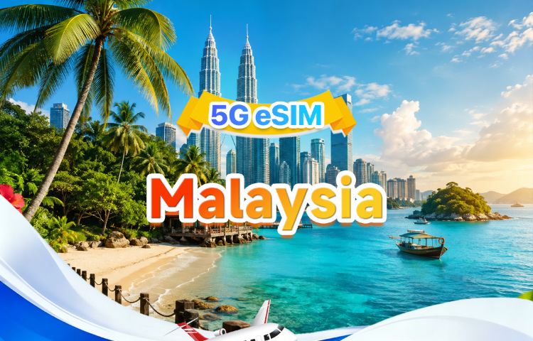 มาเลเซีย 5G eSIM | 4 เครือข่าย·สนับสนุน All AI & TikTok | 500MB/วัน-รวม 30GB | 1-30 วัน | คิดค่าบริการราย 24 ชั่วโมง | QR code