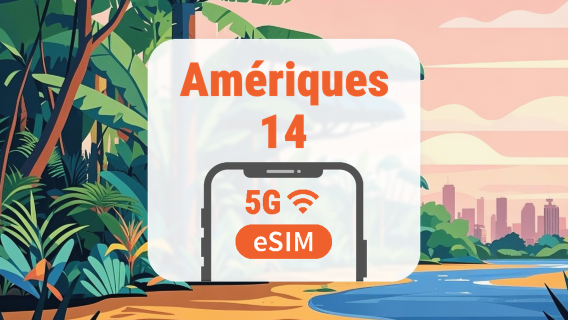 eSIM 5G Amériques | 14 destinations • IA & TikTok | 1 à 30 jours | QR Code