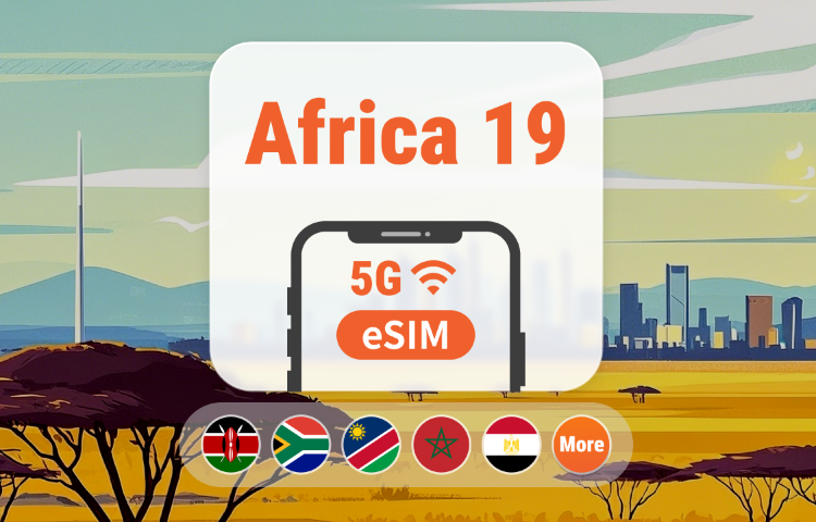 Africa 19 Paesi 5G eSIM | AI & TikTok | 1–30 Giorni | Codice QR