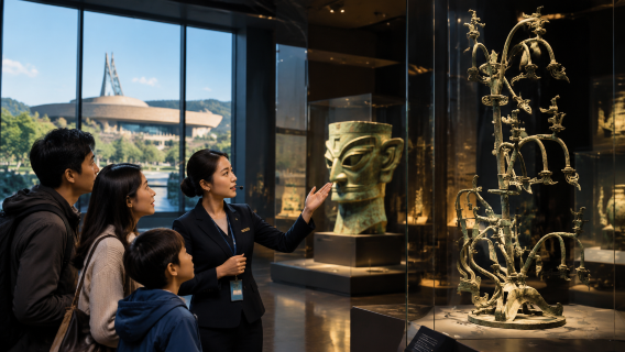 Perkhidmatan pengambilan dan penghantaran dengan kereta khas + penerangan berpandu 3.0J | Lawatan sehari Muzium Sanxingdui Guanghan◆pelbagai sesi pilihan