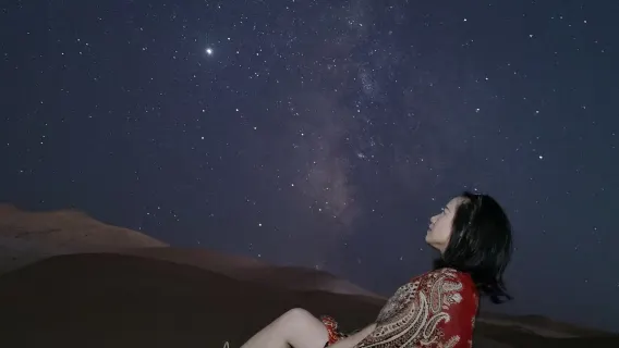 Dunhuang Mingsha Mountain International Luxury Camping - camp activity[Off-road adventure through uninhabited desert to see starry sky/starry sky photography]