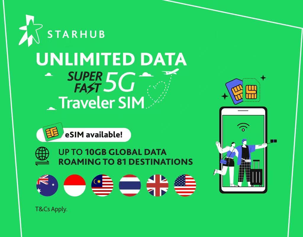 สิงคโปร์ | Starhub | ซิมการ์ด เดินทาง 5G | ซิมการ์ดข้อมูล | eSIM