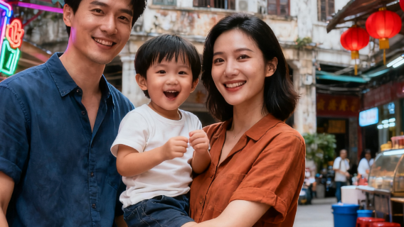 廣州OMG小吃街旅拍【跟拍攝影親子照情侶閨蜜兒童跟拍家庭旅拍】