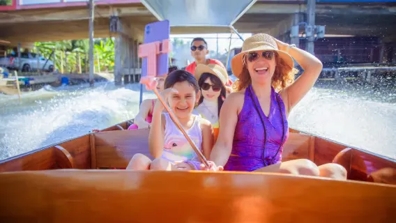 Featured tour starting at 1500 THB: Premium Damnoen Saduak Floating Market & Railway Tour with Boat Ride, Dessert & Pickup