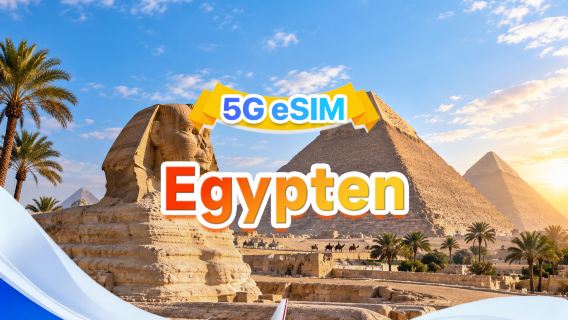 Egypten 5G eSIM | Dobbelt SIM, understøtter al AI og TikTok | 500 MB/dag - 50 GB i alt | 1-30 dage | 24-timers fakturering | QR-kode