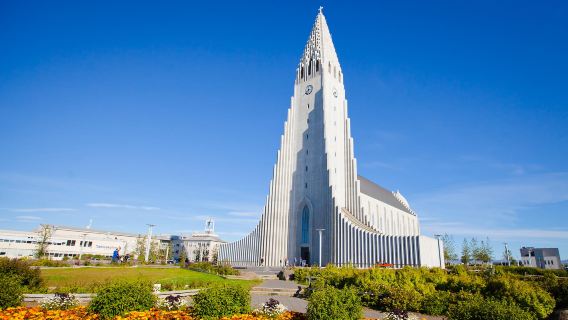 Iceland + Hallgrímskirkja Church + Skogafoss Waterfall + Blue Lagoon one-day tour