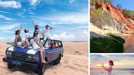 ムイネー・プライベートジープツアー　白砂丘でのジープライディング＆選べる日の出・夕日観賞プラン＜貸切／ムイネー発着／英語ドライバー＞