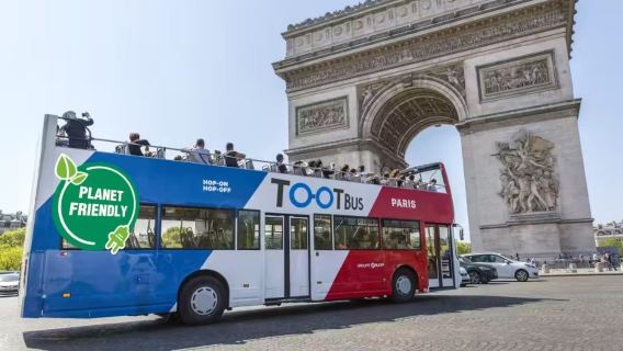 Bas hop-on hop-off Tootbus Paris (berhenti mengikut kehendak + dua tingkat terbuka + merakam pemandangan bandar)