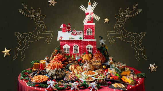 Отель "Береговая Земля" на острове Гонконг | Кафе Harbour Grand Café | Обед/ужин «шведский стол»