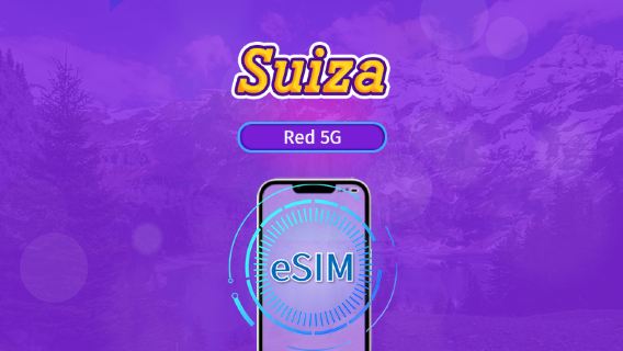 Suiza | eSIM 5G/4G | Plan Completo | Facturación cada 24 horas | 7-30 días | Código QR