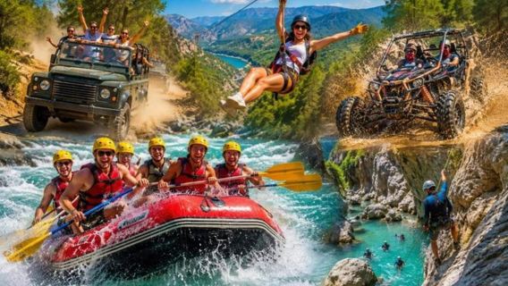 Alanya Super Combo Tour Rafting Jeep Safari Quad Biking & Zipline With Lunch and Hotel Transfer