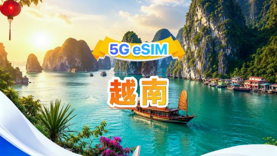 越南 5G/4G eSIM | 雙網·支援ChatGPT & Google Maps | 500MB/天-總量30GB | 1-30天 | 24小時計費 |QR code