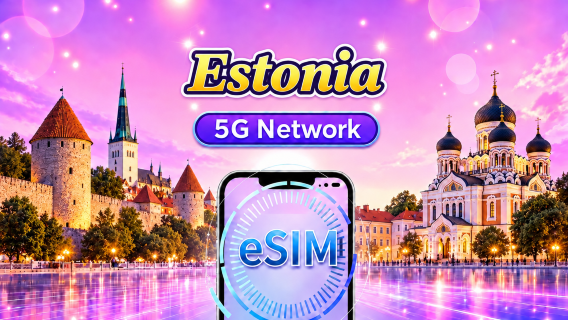 Estônia eSIM 5G/4G | Suporta Google Maps&TikTok | Pacote diário/Pacote de dados | Cobrança por dia natural | 1-30 dias | QR code