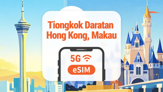 eSIM 5G China · Hong Kong · Makau | All AI & TikTok | 1–365 Hari | QR Code