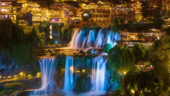 鳳凰古城+矮寨大橋+矮寨懸崖棧道+墨戎鼓鎮+夜遊芙蓉鎮一日遊