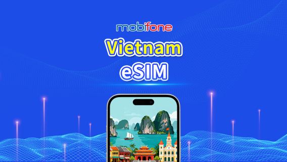 Vietnam Mobifone eSIM | 30GB/50GB | Local phone number | Natural day billing | QR code