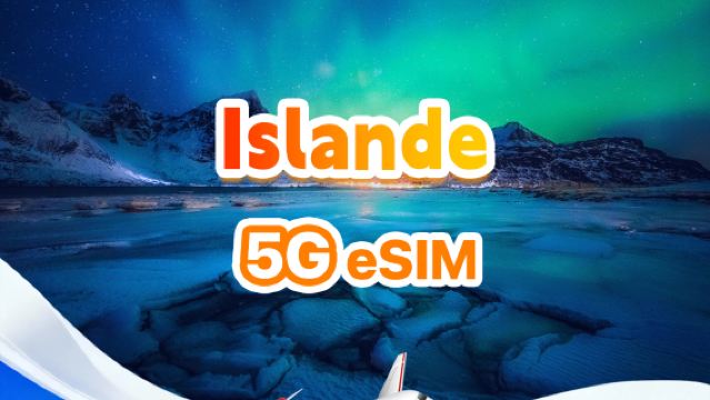 eSIM 5G Islande | Forfait journalier/total | 500 Mo/jour - 30 Go au total | 1 à 30 jours | Format 24 heures | Code QR