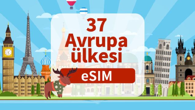 37 Avrupa ülkesinde 5G eSIM | Günlük/Tam zamanlı paket | 1-30 gün | Günlük faturalama | QR kodu