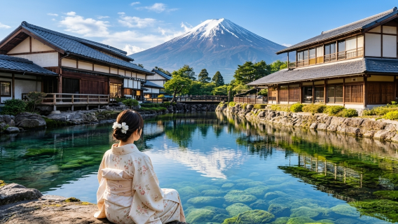 Excursion d'une journée saisonnière limitée au mont Fuji · Lac Kawaguchi · Lac Yamanaka · Lawson · Boutique d'horlogerie Nikkawa
