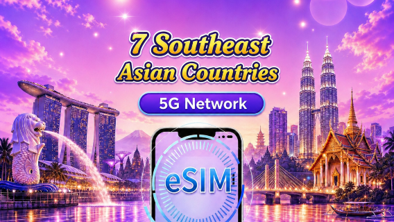 Southeast Asia (7 countries) | 5G/4G eSIM | Daily plan/Data package | 24-hour billing | 1 - 30 days | QR code