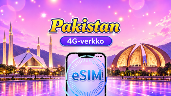 Pakistan | 4G eSIM | Päiväpaketti/datapaketti | 1–30 päivää | Tukee Tiktok&ChatGPT | 24 tunnin laskutus | QR-koodi