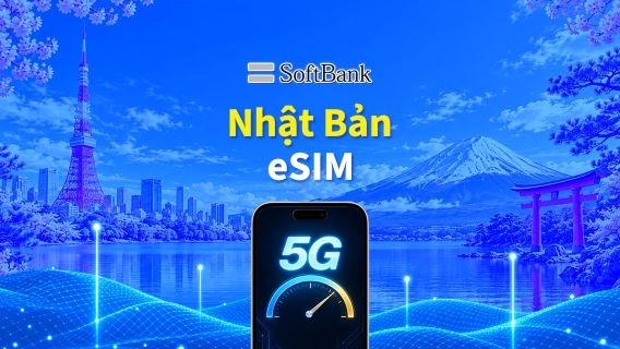 Nhật Bản SoftBank 5G eSIM  | Hỗ trợ AI & TikTok | Gói dữ liệu ngày/tổng | 1–30 ngày | Tính phí 24 giờ | Mã QR