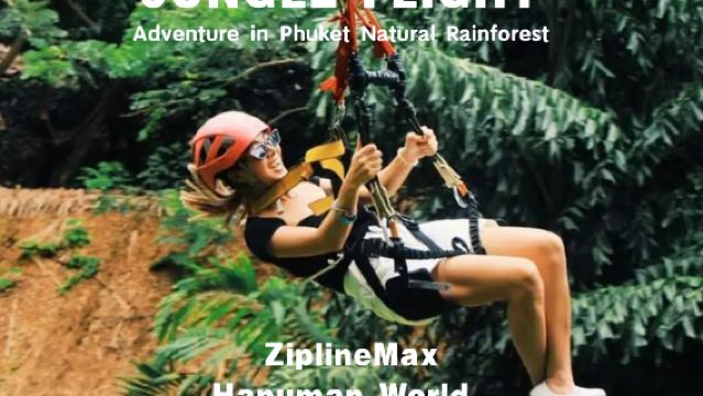 普吉島叢林飛躍空中飛人冒險體驗一日遊【哈努曼世界 |Zipline等多基地多站台可選  | 進口裝備安全可靠】