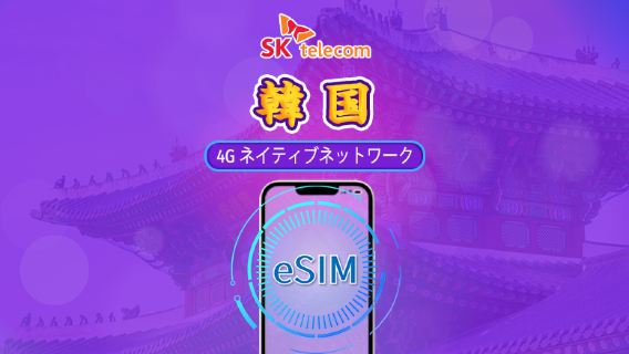 韓国SKT｜4G eSIM｜デイパス｜通話＋SMS｜24時間課金｜1～90日｜QRコード