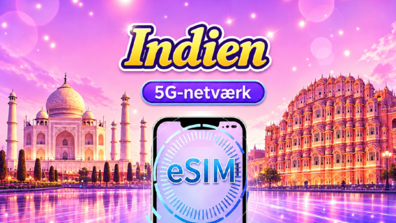 Indien | 5G/4G eSIM | Dagpakke/Data pakke | Opkrævning pr. kalenderdag | 1-30 dage | QR-kode