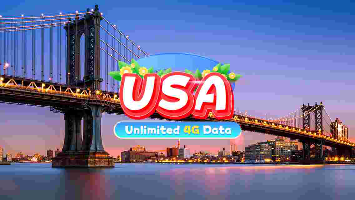 United States・Hawaii eSIM｜Unlimited 4G High Speed Data (excluding Guam and Saipan)