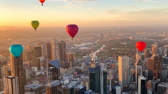บริการนั่งบอลลูนชมพระอาทิตย์ขึ้นในเมลเบิร์น พร้อมอาหารเช้าพร้อมแชมเปญ (เลือกได้)