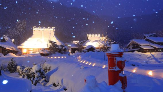 2026 Limited Snow Lantern Corridor: Kyoto Amanohashidate + Ine Funaya + Kayabuki No Sato 1-day tour