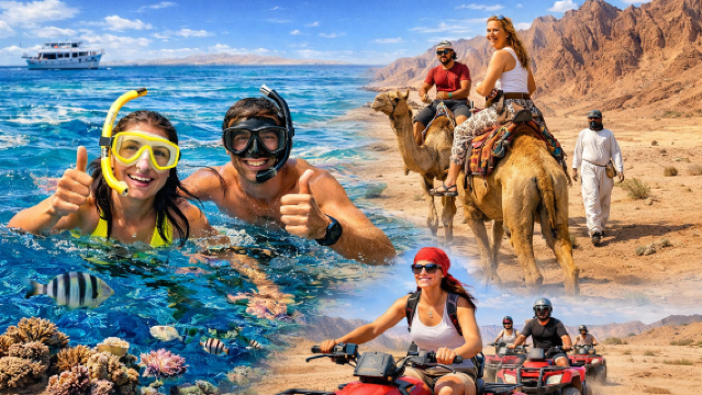 Chuyến đi một ngày từ Sharm El Sheikh đến Dahab: Lặn với ống thở, Cưỡi lạc đà và Chạy xe Quad - Trọn ngày vui chơi và phiêu lưu