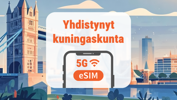 Yhdistynyt kuningaskunta 5G eSIM | 3 verkkoa • Kaikki AI & TikTok | 1–30 päivää | QR-koodi
