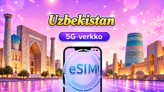 Uzbekistan 5G eSIM | Tukee Google Maps / TikTok | Päiväpaketti/datapaketti | 1–30 päivää | 24 tunnin laskutus | QR-koodi